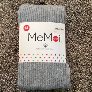 MeMoi Cotton Sweater Tights Medium Gray Size 14